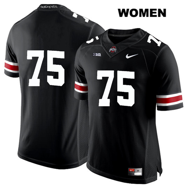 Ohio State Buckeyes Women's Thayer Munford #75 White Number Black Authentic Nike No Name College NCAA Stitched Football Jersey JS19Q36YQ